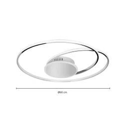 Lindby Dorle LED-taklampe, krom Ø 60 cm