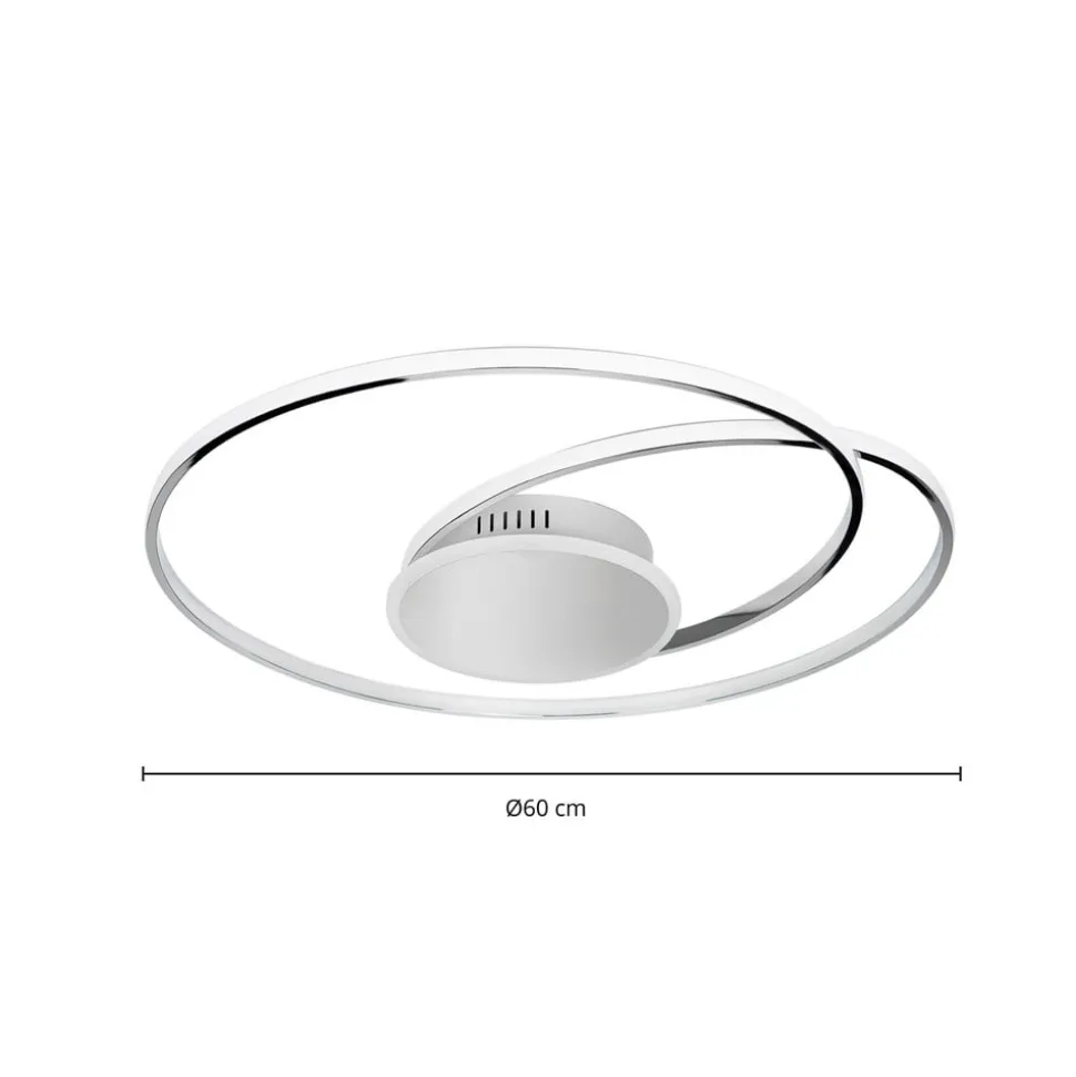 Lindby Dorle LED-taklampe, krom Ø 60 cm