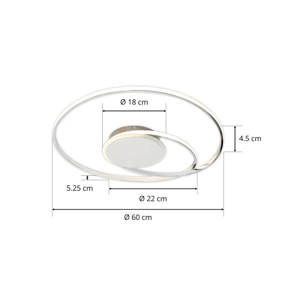 Lindby Dorle LED-taklampe, krom Ø 60 cm