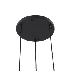 Lindby Doroteo hengelampe, 3 lyskilder, grønn/amber/grå, glass