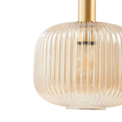 Lindby Doroteo hengelampe, 25 cm, 1 lyskilde, ravfarget, glass