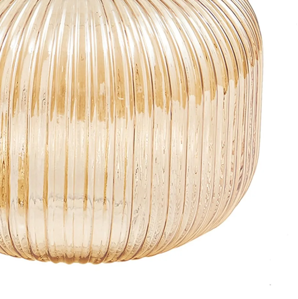 Lindby Doroteo hengelampe, 25 cm, 1 lyskilde, ravfarget, glass