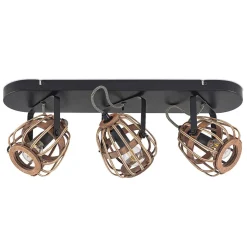 Lindby downlight Bominio, 54 cm, 3 lyskilder, tre, rotting