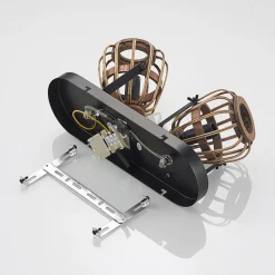 Lindby downlight Bominio, 36 cm, 2 lyskilder, tre, rotting