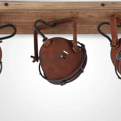 Lindby downlight Farovi, rust, 45 cm, 3 lyskilder, tre, GU10