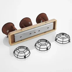 Lindby downlight Farovi, rust, 45 cm, 3 lyskilder, tre, GU10