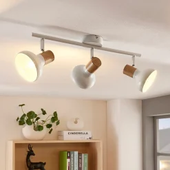 Lindby downlight Fridolin, 50 cm, 3 lyskilder, hvit, metall