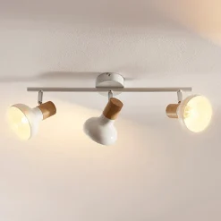 Lindby downlight Fridolin, 50 cm, 3 lyskilder, hvit, metall