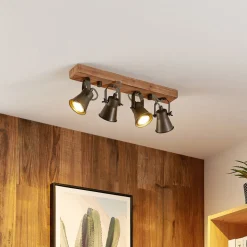 Lindby downlight Grandesa, 35 cm, 4 lyskilder, tre, metall