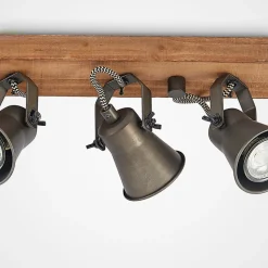 Lindby downlight Grandesa, 35 cm, 4 lyskilder, tre, metall