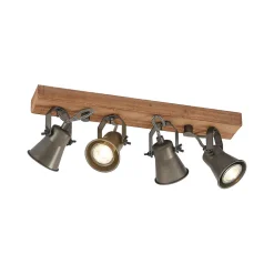 Lindby downlight Grandesa, 35 cm, 4 lyskilder, tre, metall