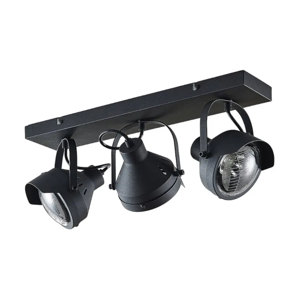 Lindby downlight Henega, 52 cm, svart, 3 lyskilder