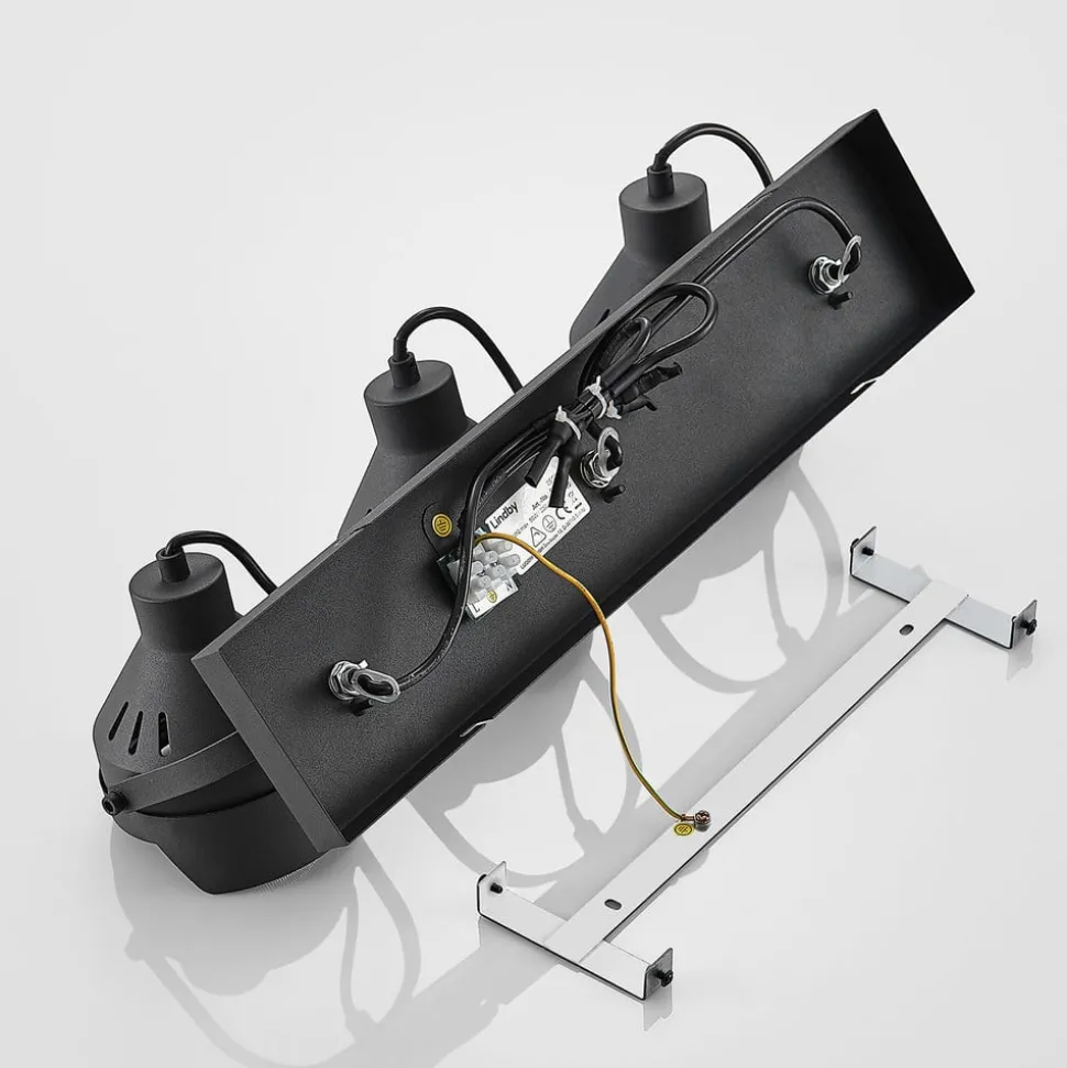 Lindby downlight Henega, 52 cm, svart, 3 lyskilder