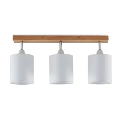 Lindby downlight Imarin, 56 cm, 3 lyskilder, hvit, tre