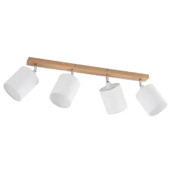 Lindby downlight Imarin, 81 cm, hvit, 4 lyskilder, tre