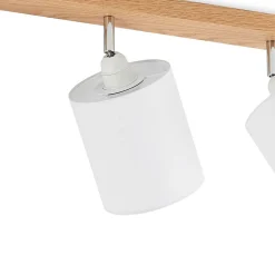 Lindby downlight Imarin, 81 cm, hvit, 4 lyskilder, tre