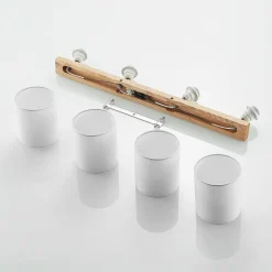 Lindby downlight Imarin, 81 cm, hvit, 4 lyskilder, tre