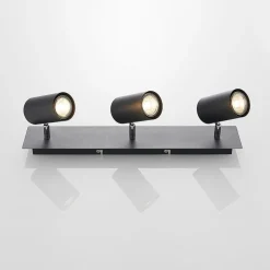 Lindby downlight Joffrey, 49 cm, svart, 3 lyskilder, GU10