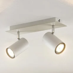 Lindby downlight Joffrey, 31 cm, 2 lyskilder, hvit, GU10