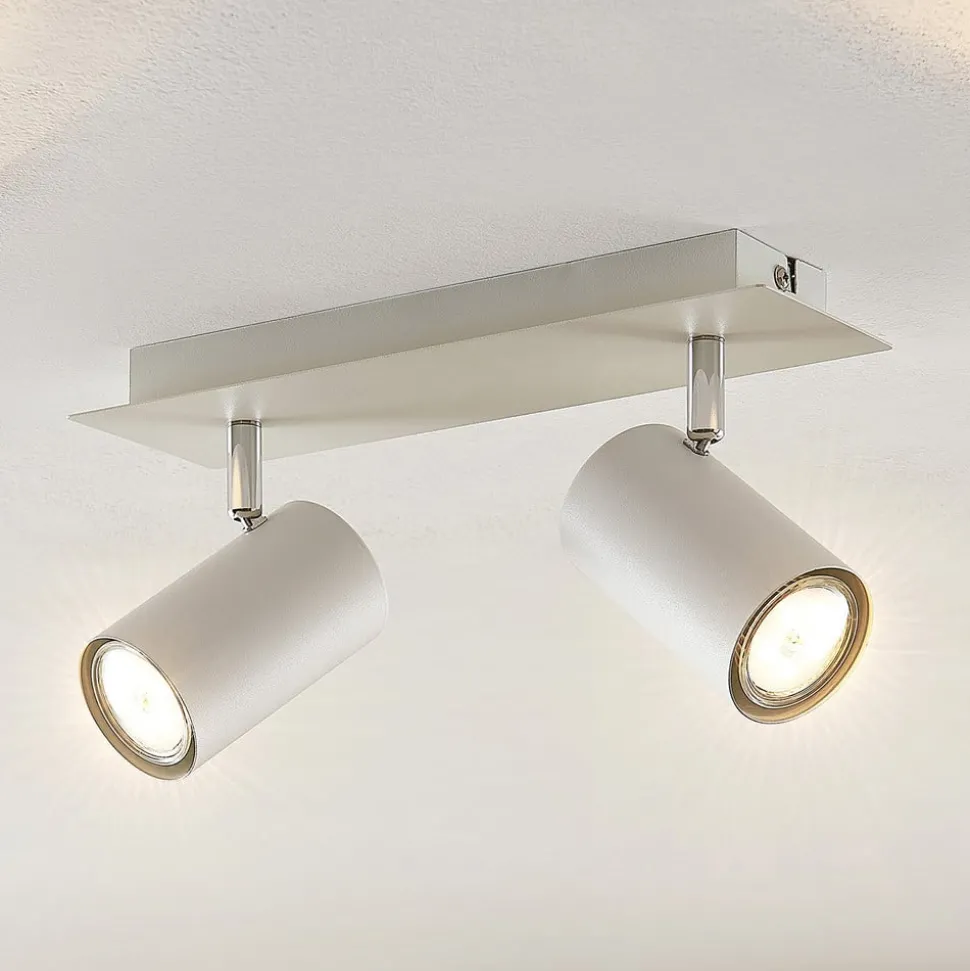 Lindby downlight Joffrey, 31 cm, 2 lyskilder, hvit, GU10