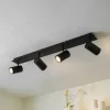 Lindby downlight Joffrey, 80 cm, svart, 4 lyskilder, GU10