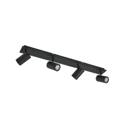 Lindby downlight Joffrey, 80 cm, svart, 4 lyskilder, GU10