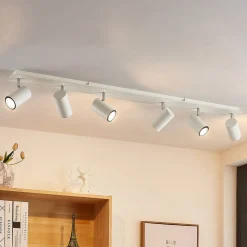 Lindby downlight Joffrey, 116 cm, hvit, 6 lyskilder, GU10