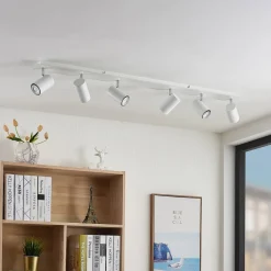 Lindby downlight Joffrey, 116 cm, hvit, 6 lyskilder, GU10