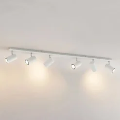 Lindby downlight Joffrey, 116 cm, hvit, 6 lyskilder, GU10