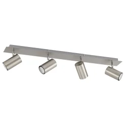 Lindby downlight Joffrey, 80 cm, nikkel, 4 lyskilder, GU10