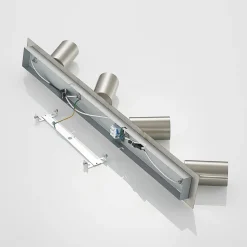 Lindby downlight Joffrey, 80 cm, nikkel, 4 lyskilder, GU10