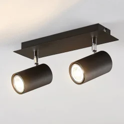 Lindby downlight Joffrey, 31 cm, 2 lyskilder, svart, GU10