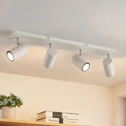 Lindby downlight Joffrey, 70 cm, hvit, 4 lyskilder, GU10