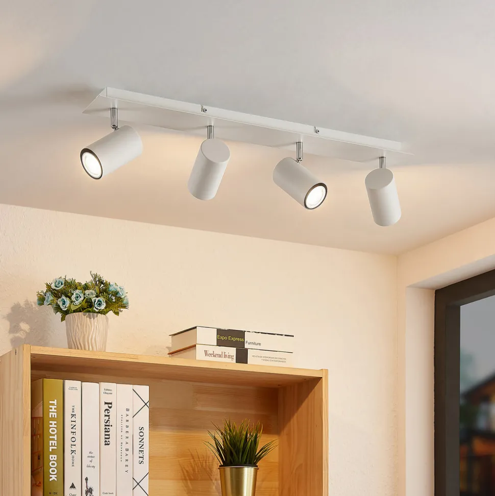 Lindby downlight Joffrey, 70 cm, hvit, 4 lyskilder, GU10