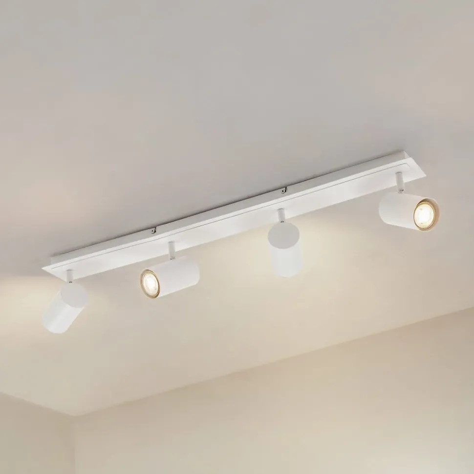 Lindby downlight Joffrey, 80 cm, hvit, 4 lyskilder, GU10