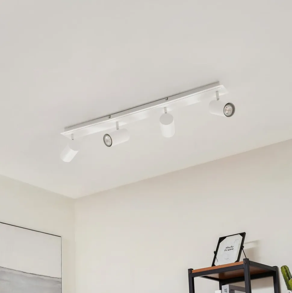 Lindby downlight Joffrey, 80 cm, hvit, 4 lyskilder, GU10