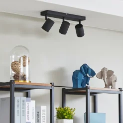 Lindby downlight Jorell, 35 cm, svart, 3 lyskilder, metall