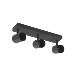 Lindby downlight Jorell, 35 cm, svart, 3 lyskilder, metall