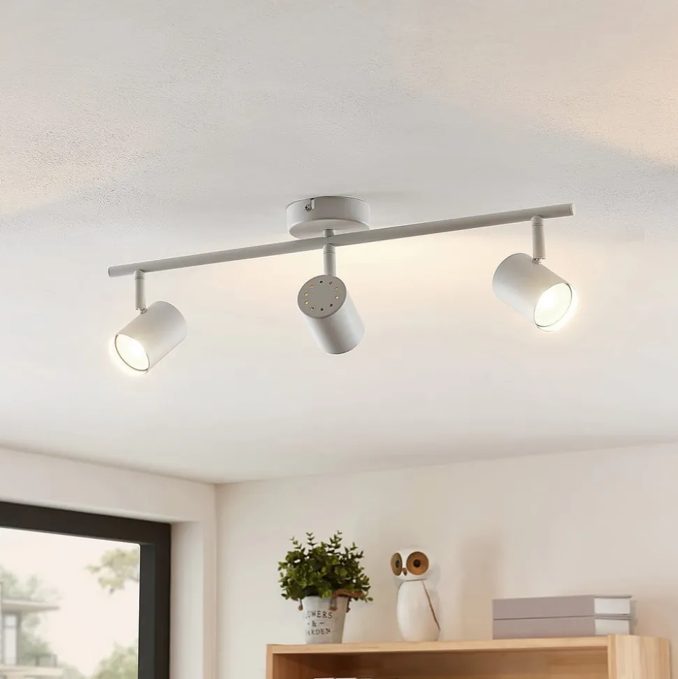 Lindby downlight Jorell, hvit, 55 cm, 3 lyskilder, metall, GU10