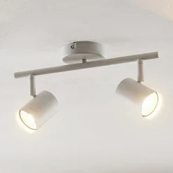 Lindby downlight Jorell, hvit, 32 cm, 2 lyskilder, metall, GU10