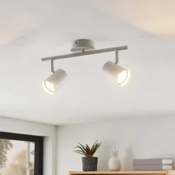 Lindby downlight Jorell, hvit, 32 cm, 2 lyskilder, metall, GU10