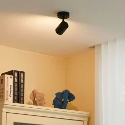 Lindby downlight Jorell, svart, 13 cm, 1 lyskilde, GU10