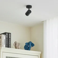 Lindby downlight Jorell, svart, 13 cm, 1 lyskilde, GU10