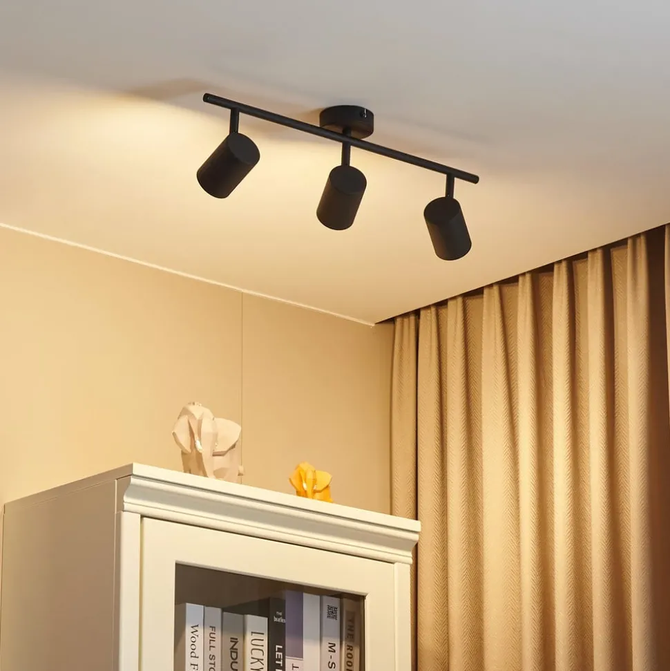 Lindby downlight Jorell, svart, 51 cm, 3 lyskilder, GU10