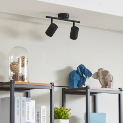 Lindby downlight Jorell, svart, 31 cm, 2 lyskilder, GU10