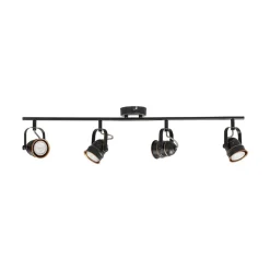 Lindby downlight Leonor, 4 lyskilder, svart, metall, 78 cm