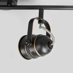 Lindby downlight Leonor, 4 lyskilder, svart, metall, 78 cm