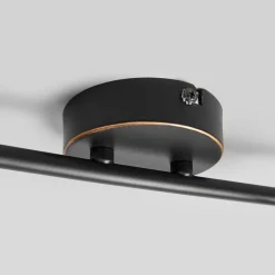 Lindby downlight Leonor, 4 lyskilder, svart, metall, 78 cm