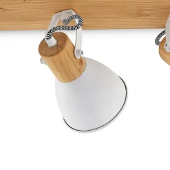 Lindby downlight Merela, hvit, 45 cm, 3 lyskilder, tre, E14