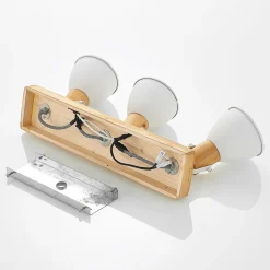 Lindby downlight Merela, hvit, 45 cm, 3 lyskilder, tre, E14